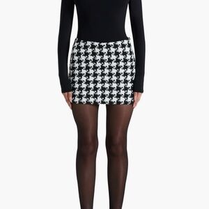 Naked Wardrobe TWEED HOUNDSTOOTH MINI SKIRT